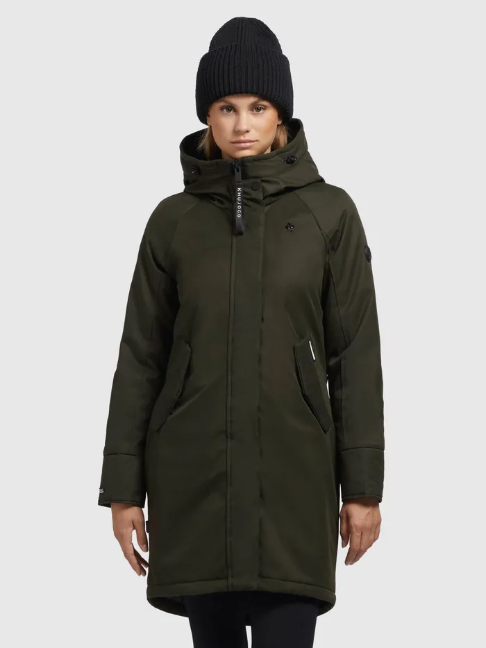 Parkas Women Mantel SEMIE Dunkelgrn Dunkelgrn KHUJO