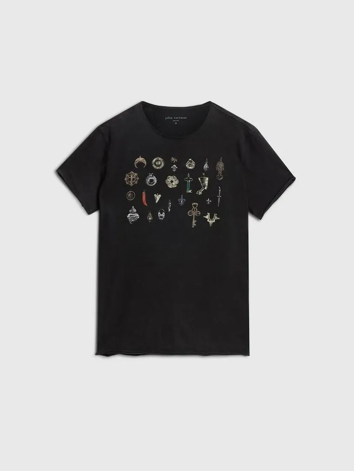 PENDANTS TEE Black Men John Varvatos Graphic Tees