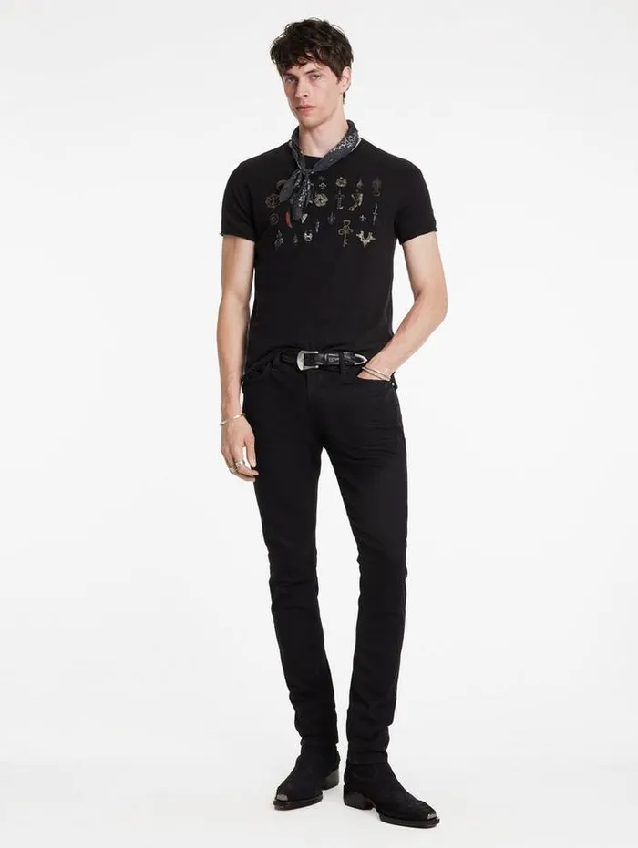 PENDANTS TEE Black Men John Varvatos Graphic Tees