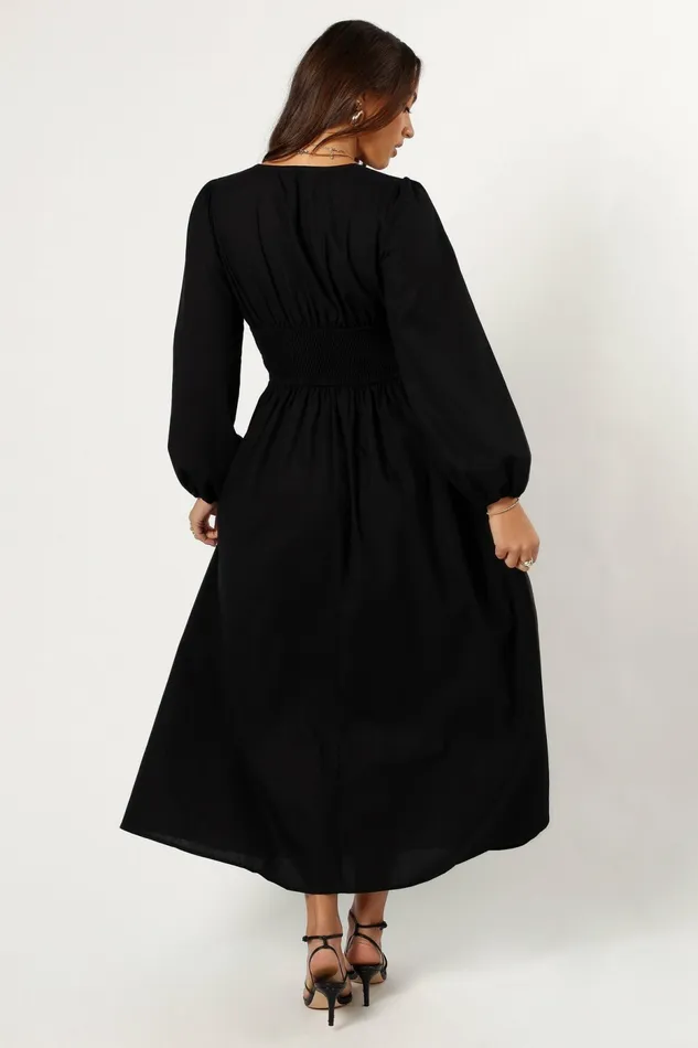 Petal and Pup Cece Long Sleeve Maxi Dress Black Women Fall Dresses