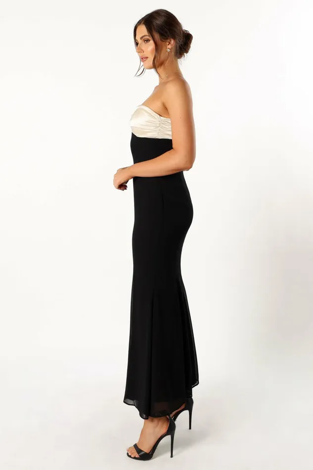Petal and Pup Cecilia Strapless Maxi Dress Black Women Strapless Dresses