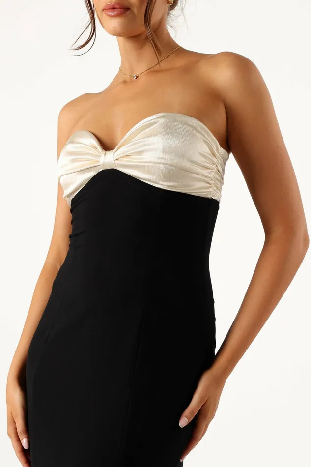 Petal and Pup Cecilia Strapless Maxi Dress Black Women Strapless Dresses