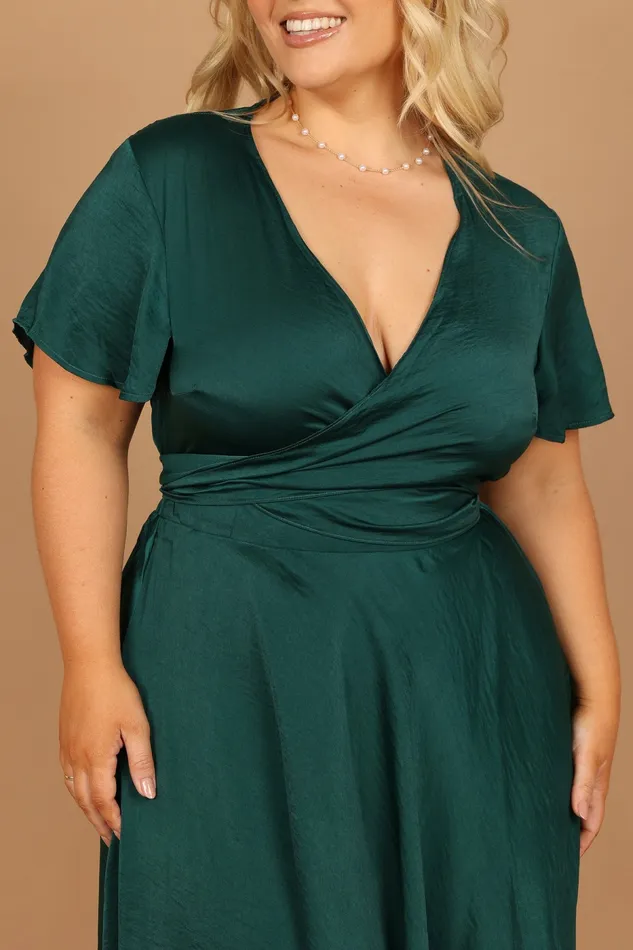 Petal and Pup Dresses Women Amanda Hi Lo Tie Front Dress Emerald
