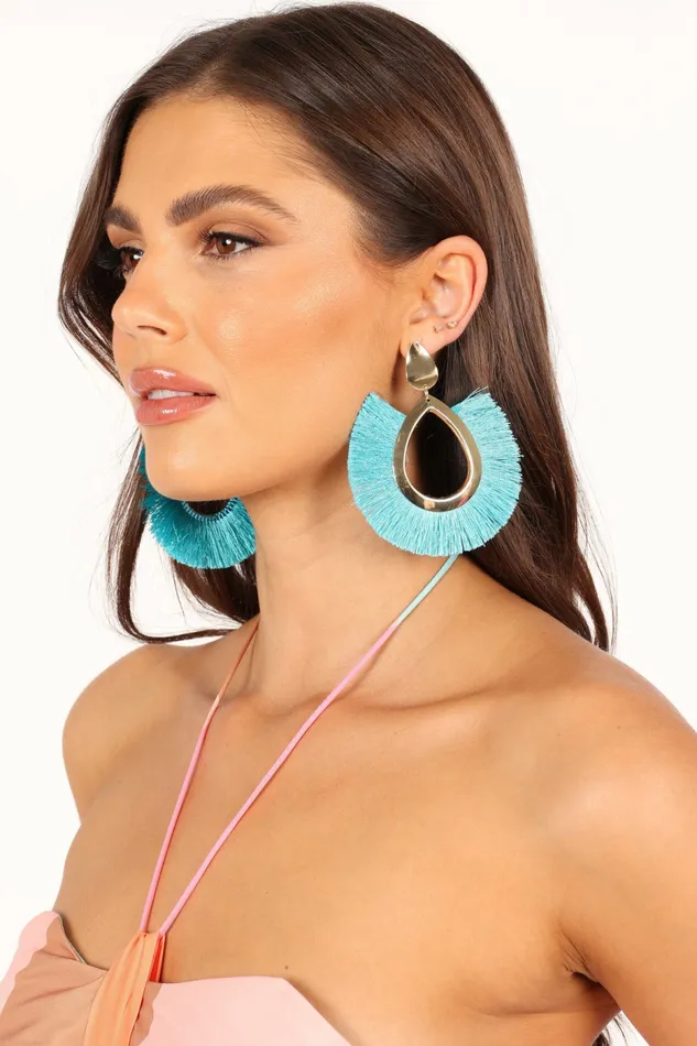 Petal and Pup Earrings Women Minnie Tassel Earrings Teal