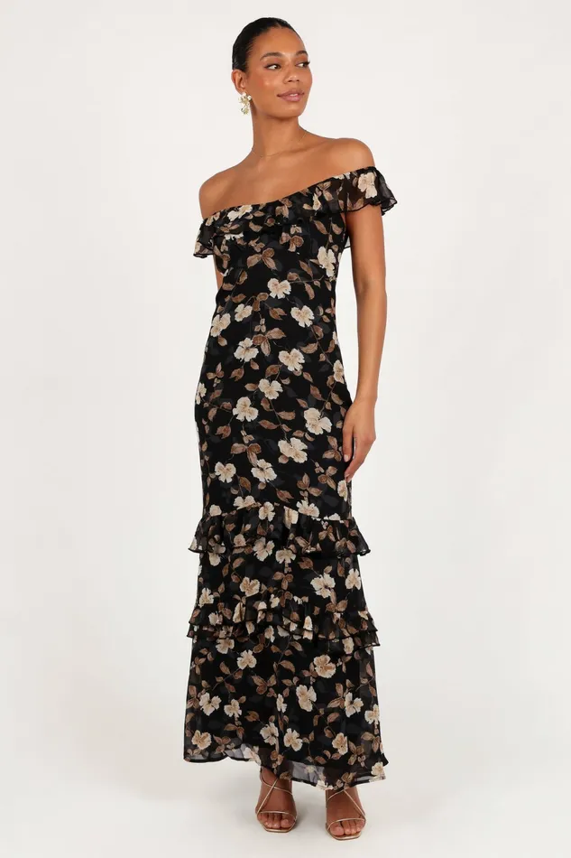 Petal and Pup Event Dresses Women Irelynn Maxi Dress Black Floral