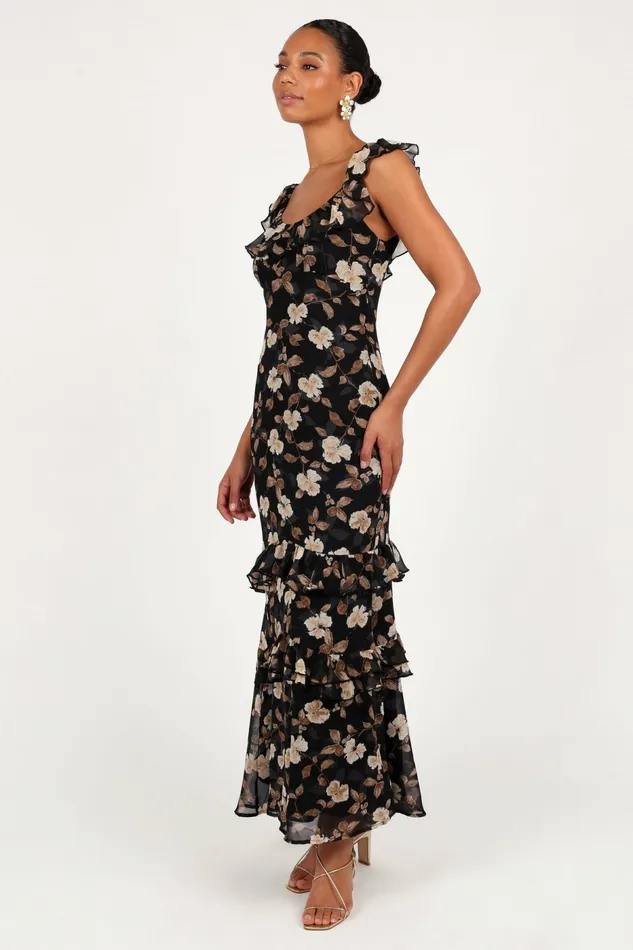 Petal and Pup Event Dresses Women Irelynn Maxi Dress Black Floral