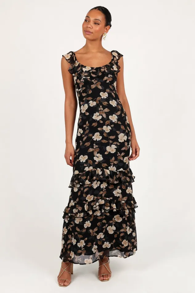 Petal and Pup Event Dresses Women Irelynn Maxi Dress Black Floral