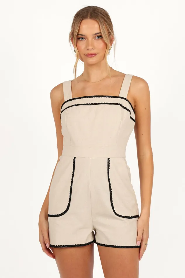 Petal and Pup Jumpsuits and Rompers Women Sofia Romper Oatmeal