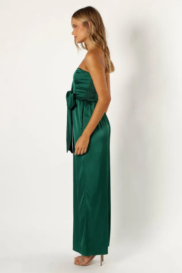 Petal and Pup Jumpsuits and Rompers Women Tanya Strapless Jumpsuit Emerald