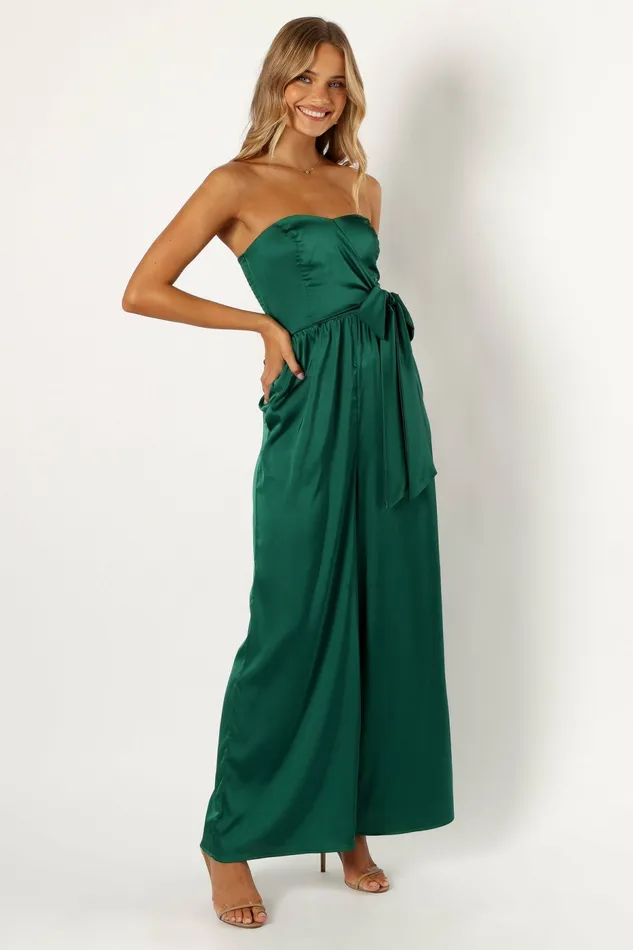 Petal and Pup Jumpsuits and Rompers Women Tanya Strapless Jumpsuit Emerald