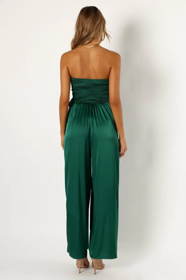 Petal and Pup Jumpsuits and Rompers Women Tanya Strapless Jumpsuit Emerald