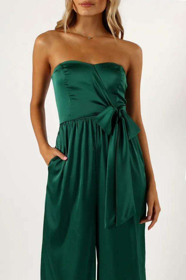 Petal and Pup Jumpsuits and Rompers Women Tanya Strapless Jumpsuit Emerald