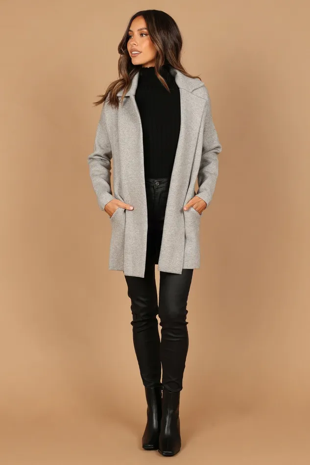 Petal and Pup Lenore Coatigan Grey Women Sweaters