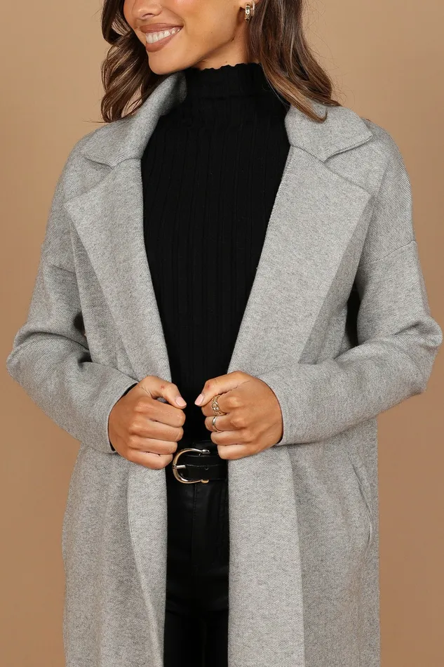 Petal and Pup Lenore Coatigan Grey Women Sweaters