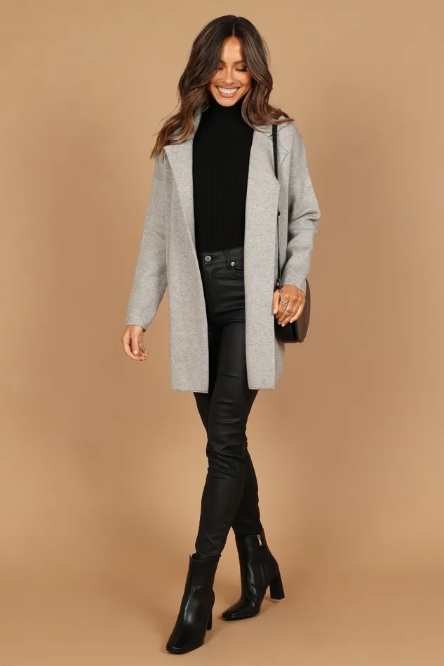 Petal and Pup Lenore Coatigan Grey Women Sweaters