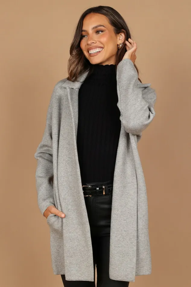 Petal and Pup Lenore Coatigan Grey Women Sweaters