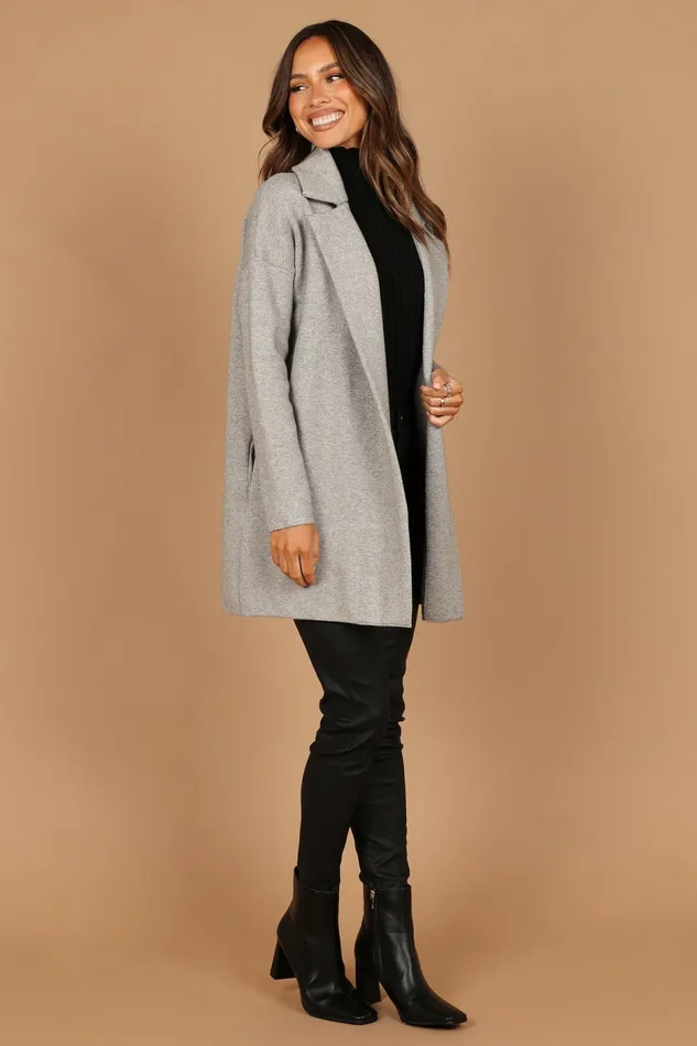 Petal and Pup Lenore Coatigan Grey Women Sweaters