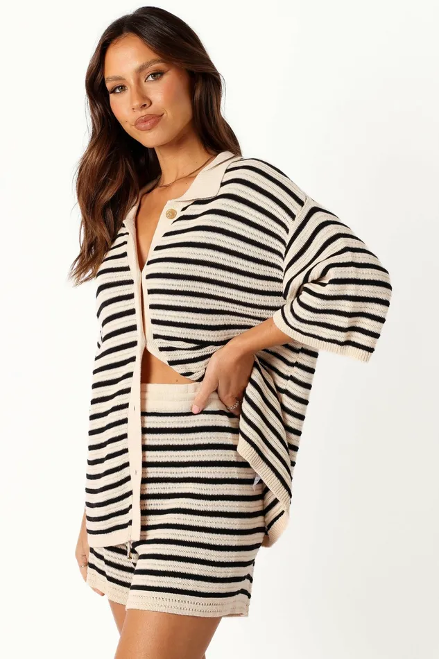 Petal and Pup Matching Sets Women Cherie Knit Shirt Sand Black
