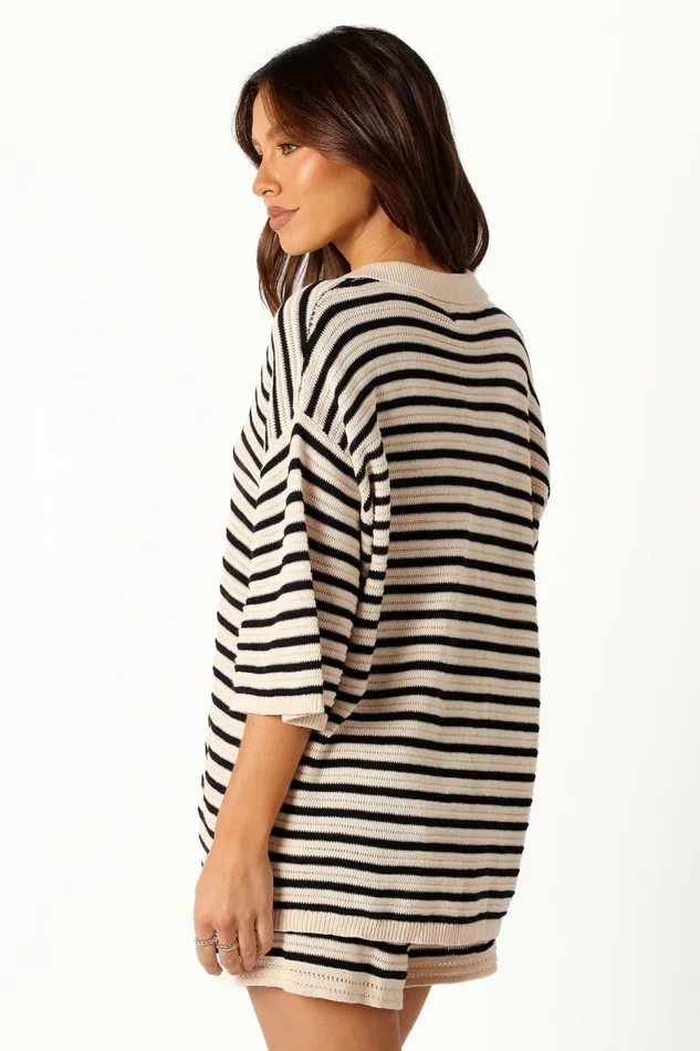 Petal and Pup Matching Sets Women Cherie Knit Shirt Sand Black