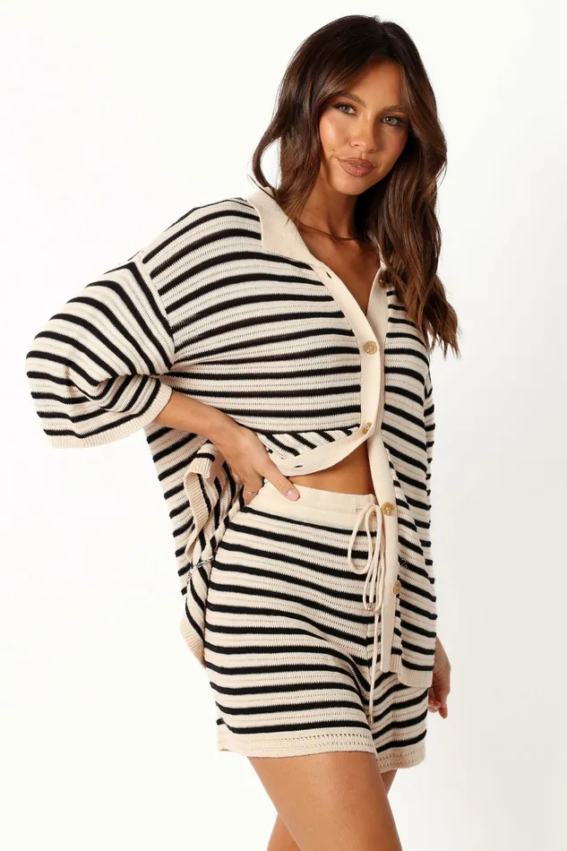 Petal and Pup Matching Sets Women Cherie Knit Shirt Sand Black