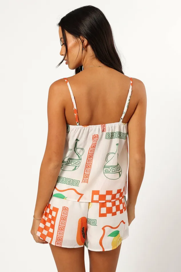 Petal and Pup Matching Sets Women Robinson Short Set White Orange