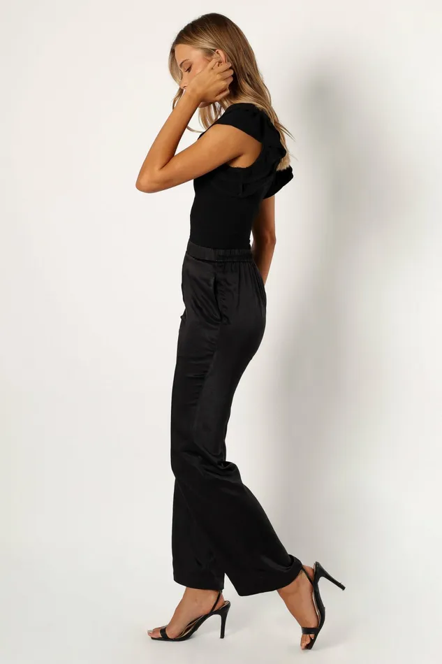Petal and Pup Pants Women Novalee Satin Pant Black