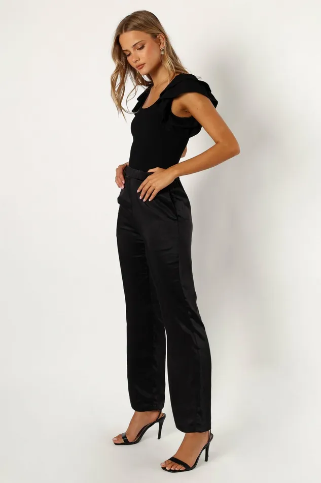 Petal and Pup Pants Women Novalee Satin Pant Black