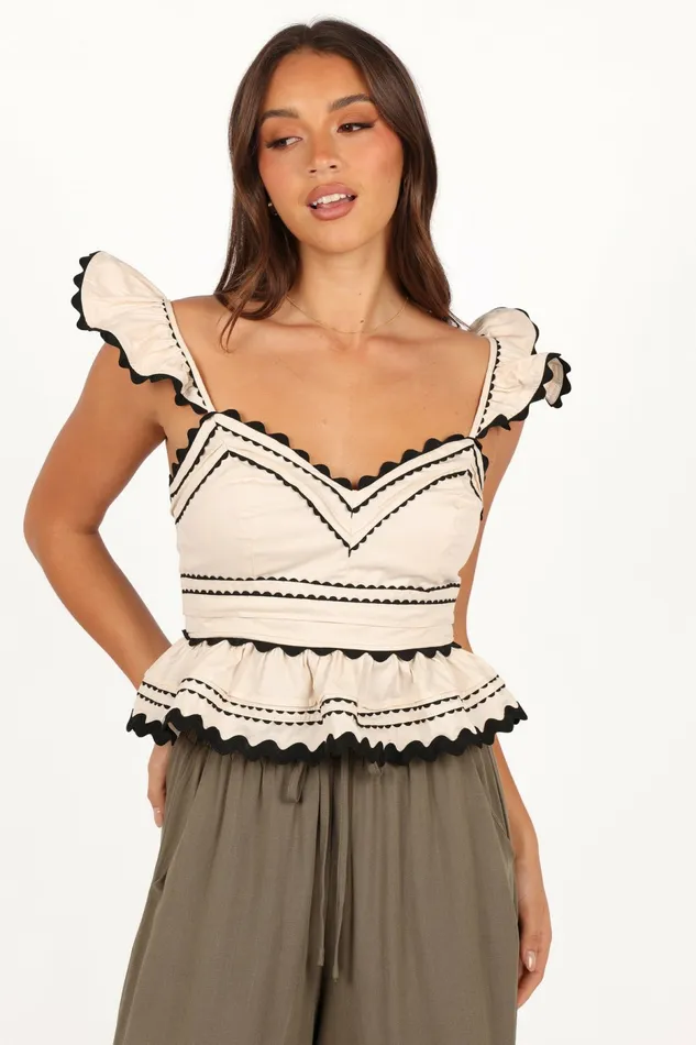 Petal and Pup Tops Women Jeanie Flutter Top Natural