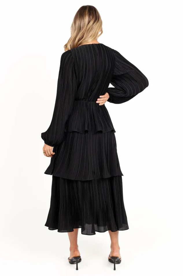 Pippa Long Sleeve Midi Dress Black Fall Dresses Petal and Pup Women