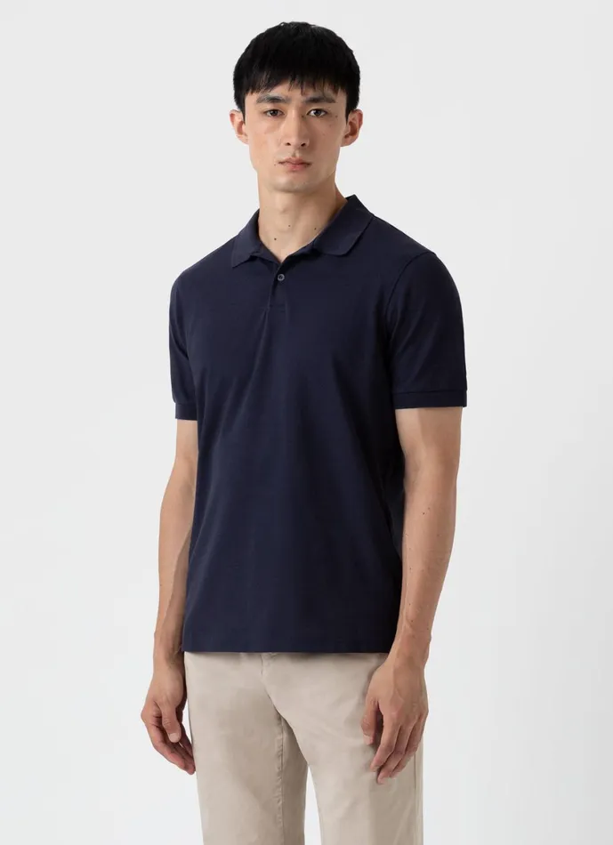 Piqu Polo Shirt Navy Men SUNSPEL Polo Shirts