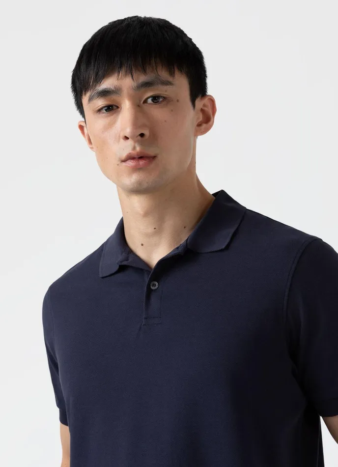 Piqu Polo Shirt Navy Men SUNSPEL Polo Shirts