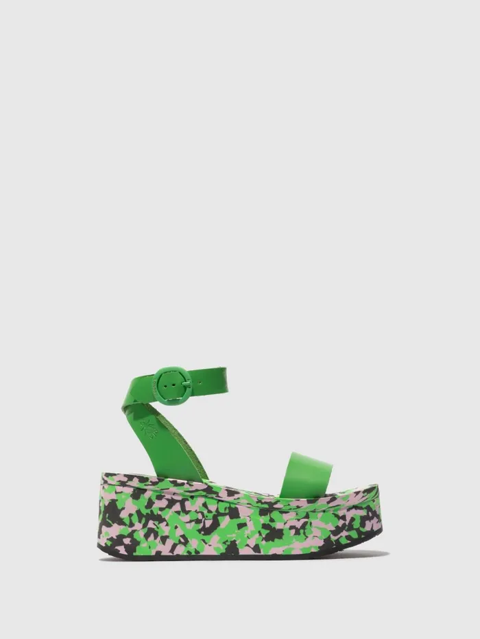 Platform Sandals CAMU034FLY GREEN Women Fly London Sandals