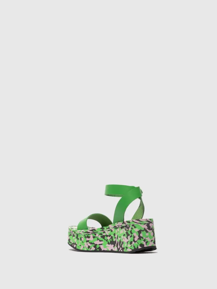 Platform Sandals CAMU034FLY GREEN Women Fly London Sandals