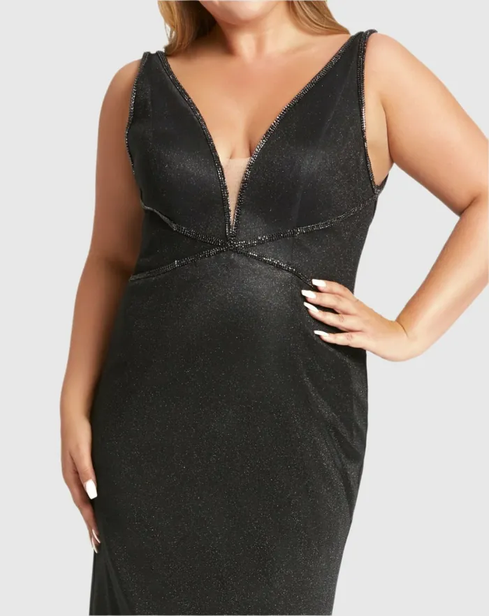 Plus Size Dresses Women Mac Duggal Sleeveless Metallic Trumpet Gown Plus Black Plus Size Dresses Women Mac Duggal Sleeveless Metallic Trumpet Gown Plus Black