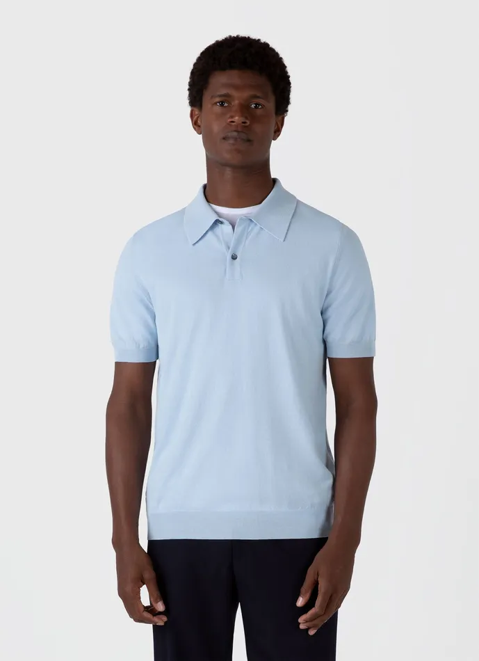 Polo Shirts Ice Cotton Polo Shirt Blue Mist ussunspel Men Polo Shirts Ice Cotton Polo Shirt Blue Mist ussunspel Men