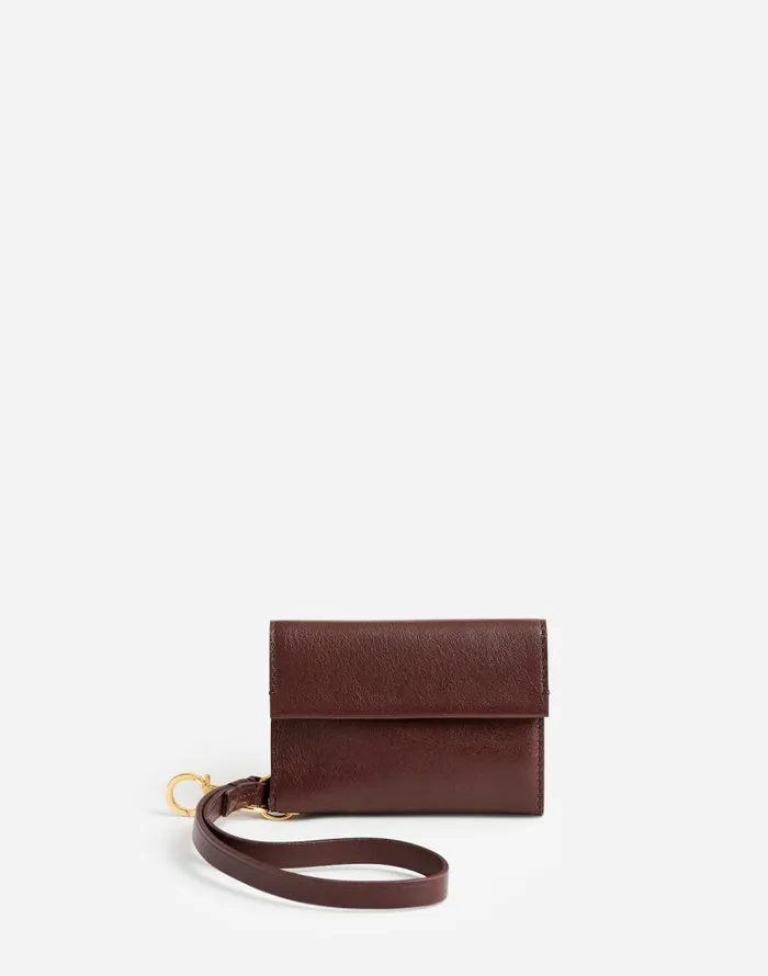 Pouches and Wallets Women Madewell Card Case Wristlet Chocolate Raisin