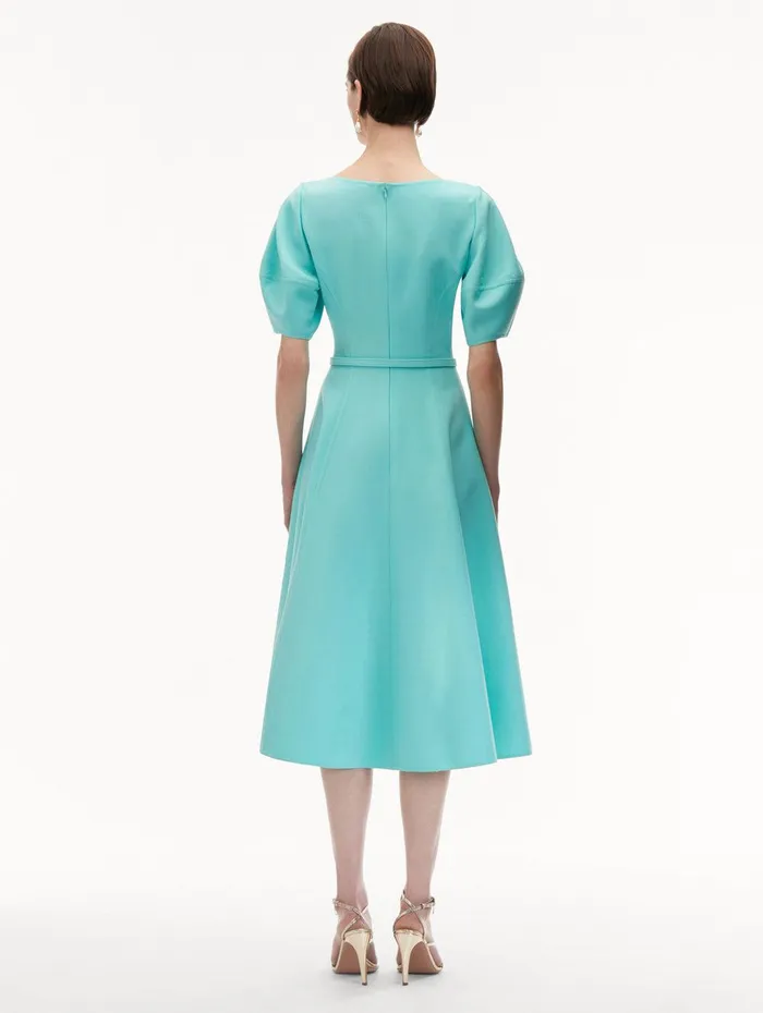 Puff Sleeve Wool Dress Soft Mint Women Oscar De La Renta Dresses Puff Sleeve Wool Dress Soft Mint Women Oscar De La Renta Dresses