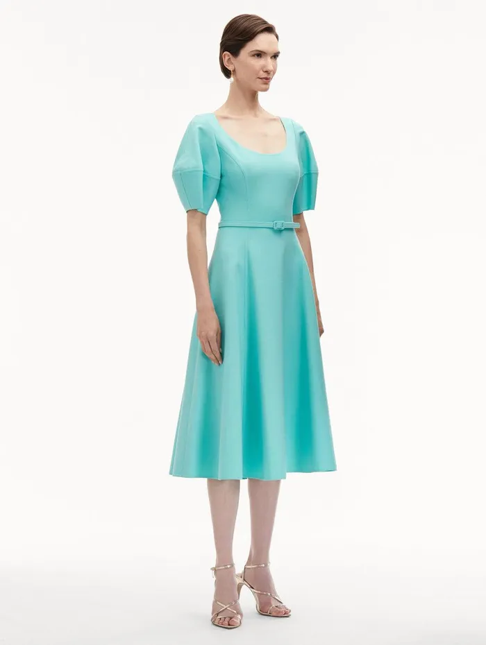 Puff Sleeve Wool Dress Soft Mint Women Oscar De La Renta Dresses Puff Sleeve Wool Dress Soft Mint Women Oscar De La Renta Dresses