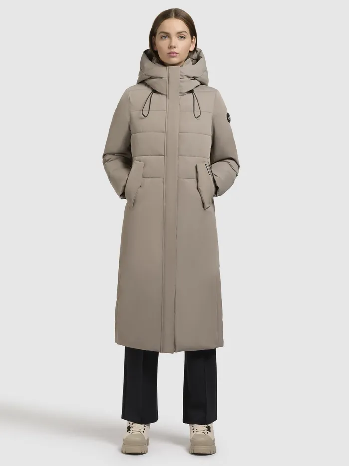 Puffer Coats KHUJO Women Mantel BARLA Graubeige Graubeige