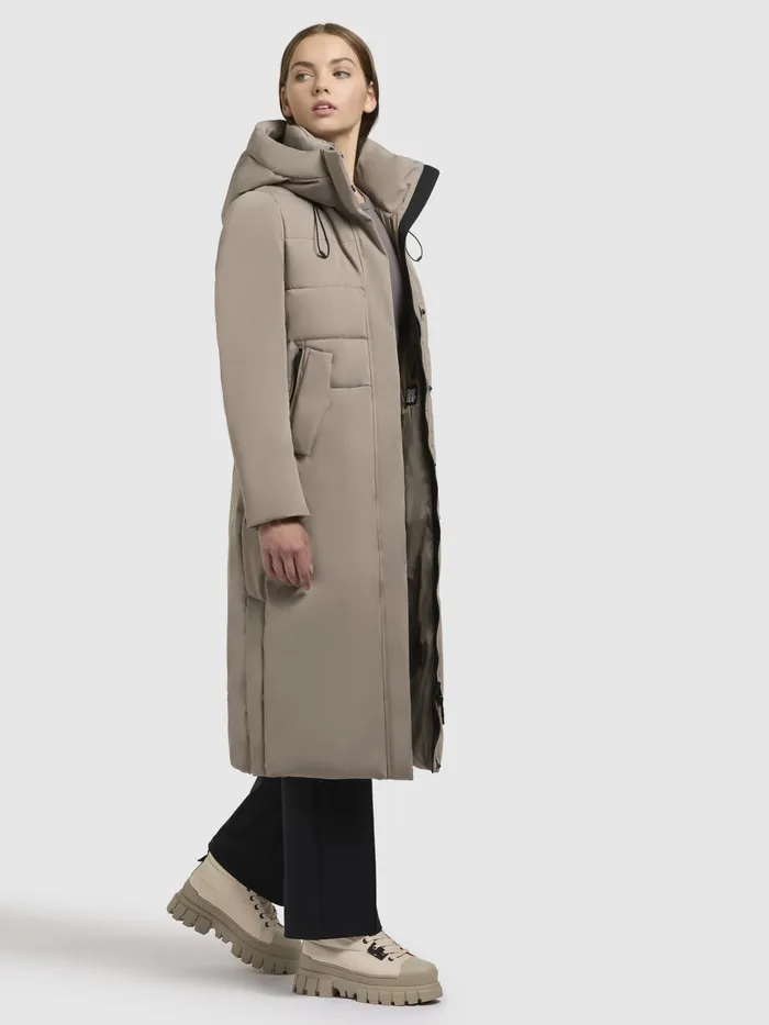 Puffer Coats KHUJO Women Mantel BARLA Graubeige Graubeige