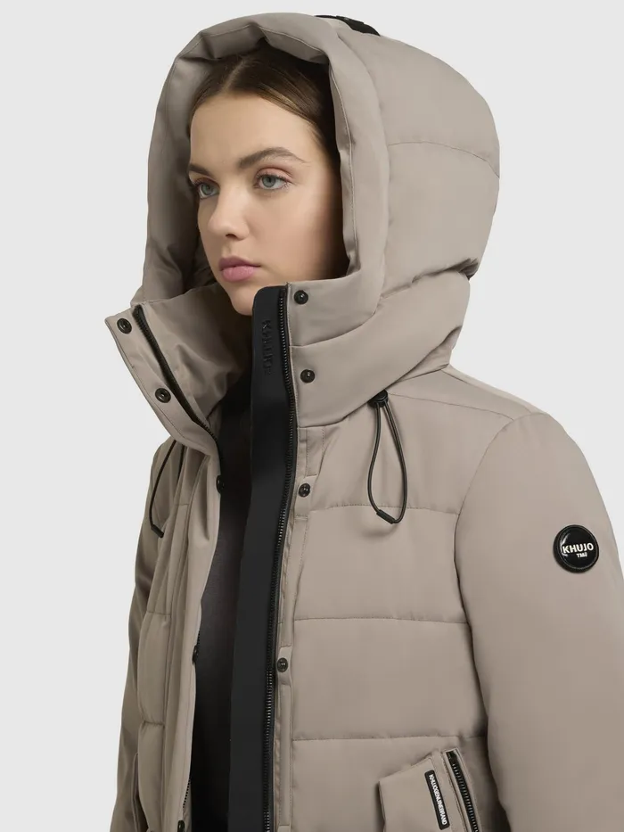 Puffer Coats KHUJO Women Mantel BARLA Graubeige Graubeige