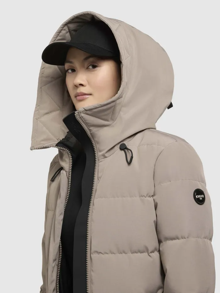 Puffer Coats KHUJO Women Mantel DEVION Graubeige Graubeige