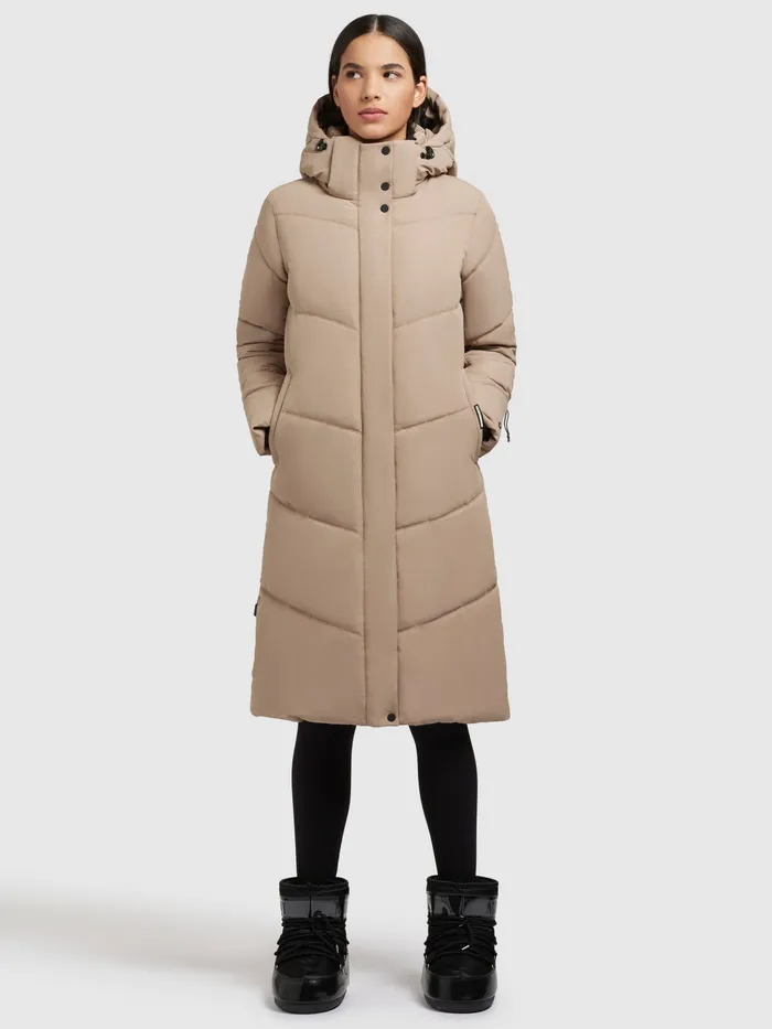 Puffer Coats Women Mantel TORINO4 Sand Sand KHUJO
