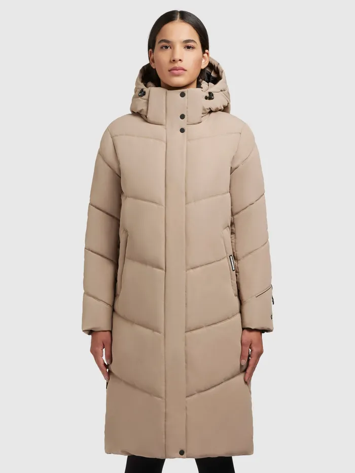 Puffer Coats Women Mantel TORINO4 Sand Sand KHUJO