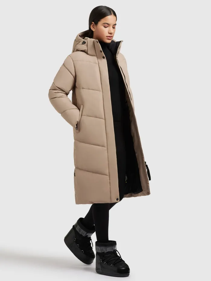 Puffer Coats Women Mantel TORINO4 Sand Sand KHUJO
