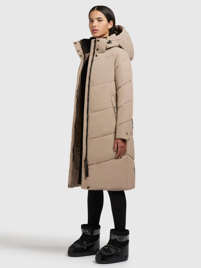 Puffer Coats Women Mantel TORINO4 Sand Sand KHUJO