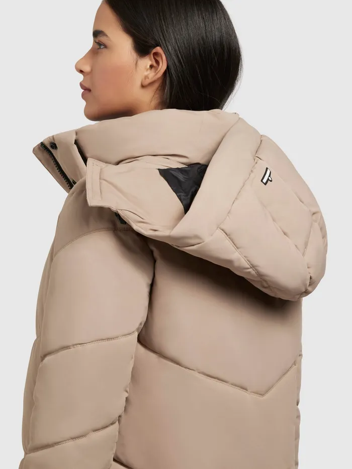 Puffer Coats Women Mantel TORINO4 Sand Sand KHUJO