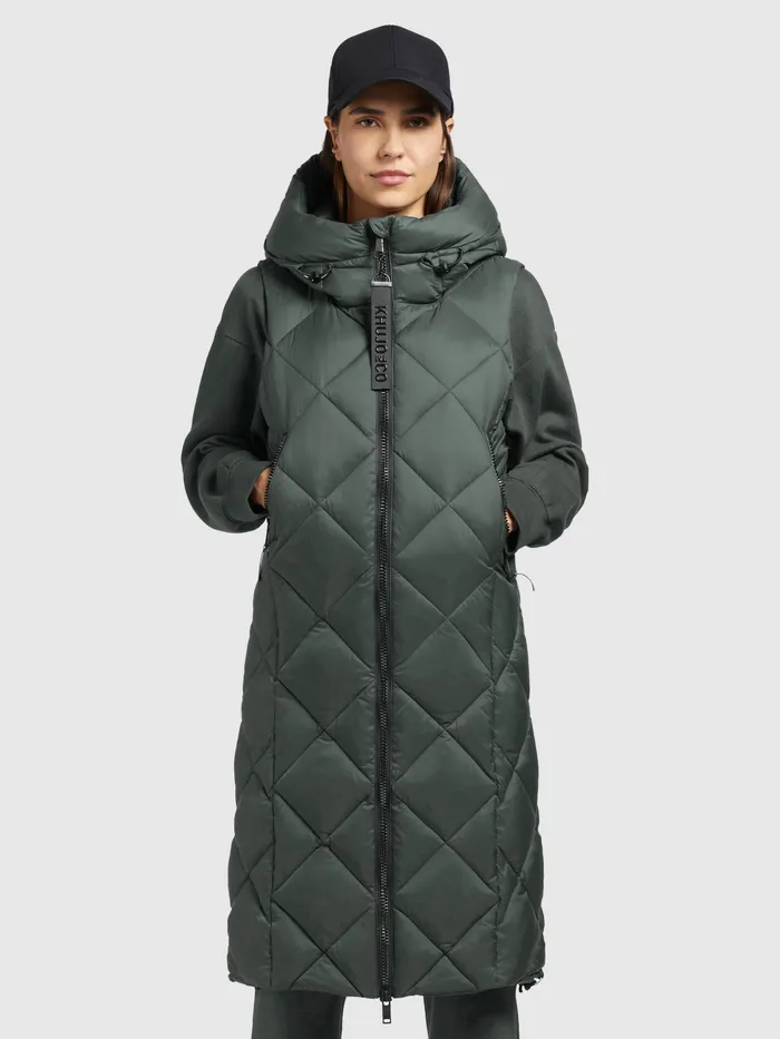 Quilted Vests KHUJO Women Weste DILA Olivgrau Olivgrau