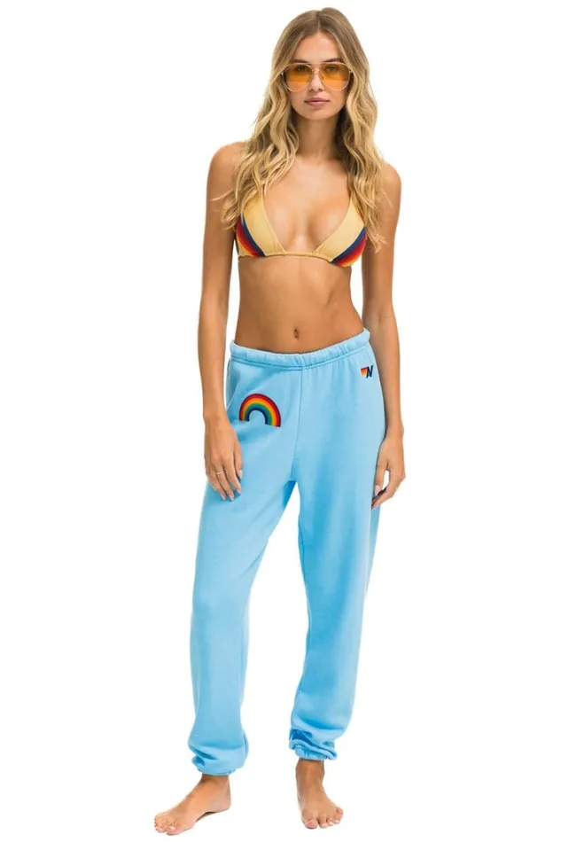 Rainbow Embroidery Sweatpants 8211 Sky Women Aviator Nation Sweatpants