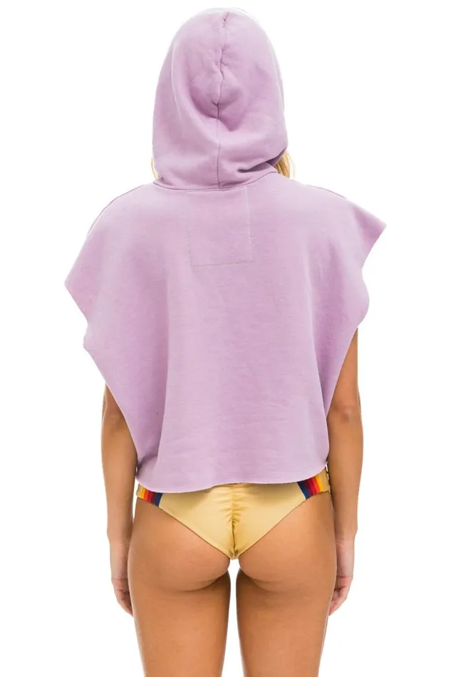 Rainbow Heart Stitch Sleeveless Relaxed Cropped Pullover Hoodie 8211 Mauve Women Aviator Nation Hoodies